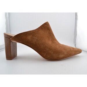 New‎ Ollie Brown Suede Pointed Toe Block Heel Mules Womens Size 8.5 Date Night